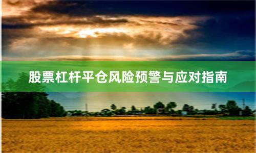 股票杠杆平仓风险预警与应对指南
